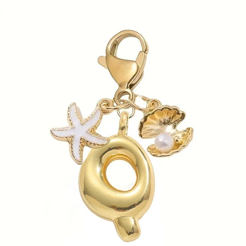 Golden 26 Letters Keychain Retro Backpack Pendant Unisex Bag Charm Friends