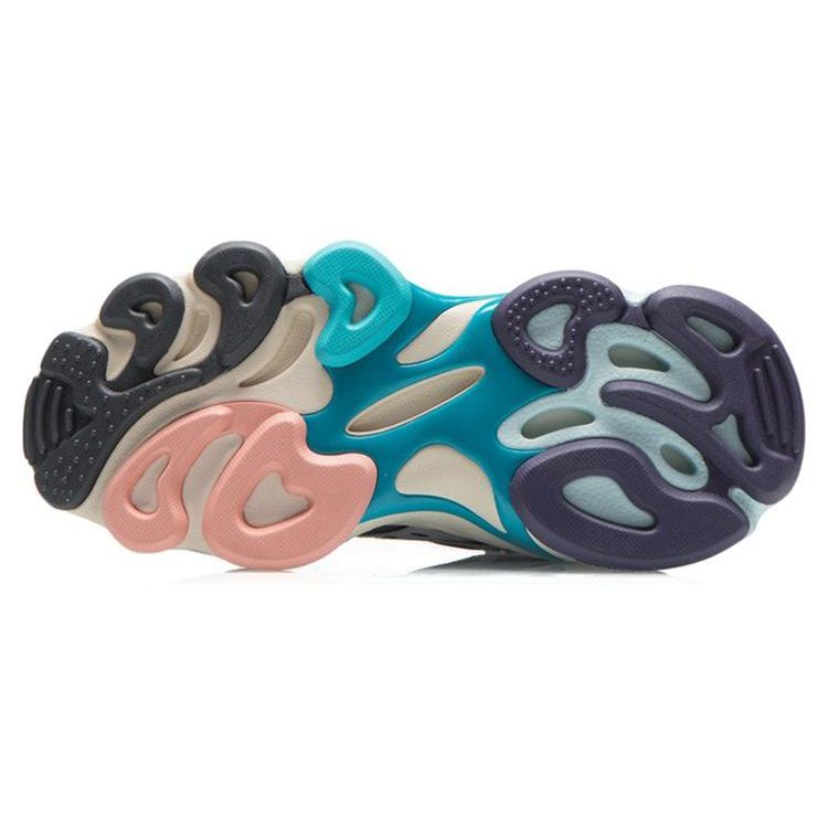 Li Ning CF Color Block Sports Shock Absorption Rebound Low Top Lifestyle Casual Shoes Women Casual Shoes Purple Gray AGLR166-3