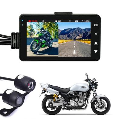 Motorcycle 3 Inch DVR HD Screen Motorcycle Driving Recorder Front and Rear Camera Dual Video Loop Recording IP65 Waterproof