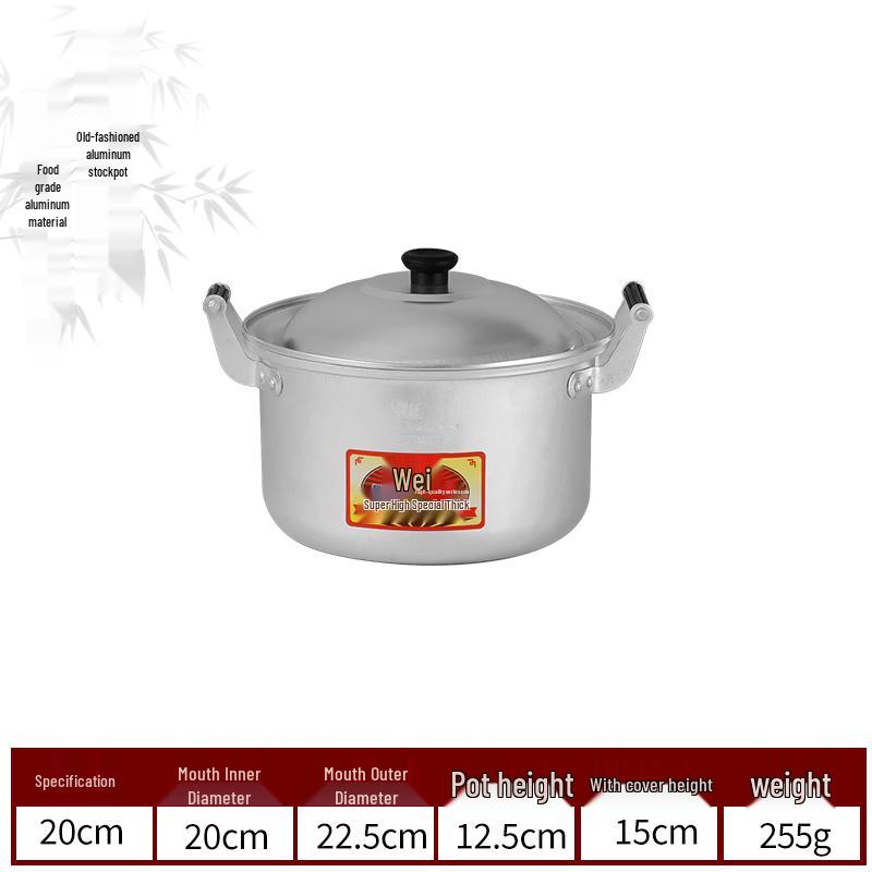 Xiangwei Classic Aluminum Steamer & Soup Pot for Gas Stoves, Thickened for Boiling and Cooking