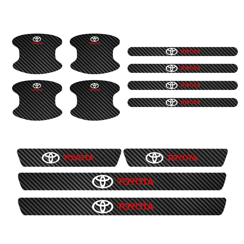 

Car exterior annual inspection stickers For Toyota C-hr Rav4 Yaris Hilux Prius Avensis Car Door Handle Bowl Sticker Strip Decals