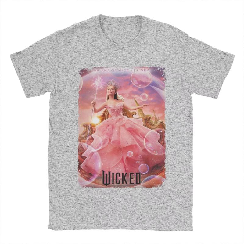 Wicked Fantasy Movie TShirts Unisex Elphaba Glinda Leisure Cotton Tees Crewneck Short Sleeve T Shirt Printed Clothing