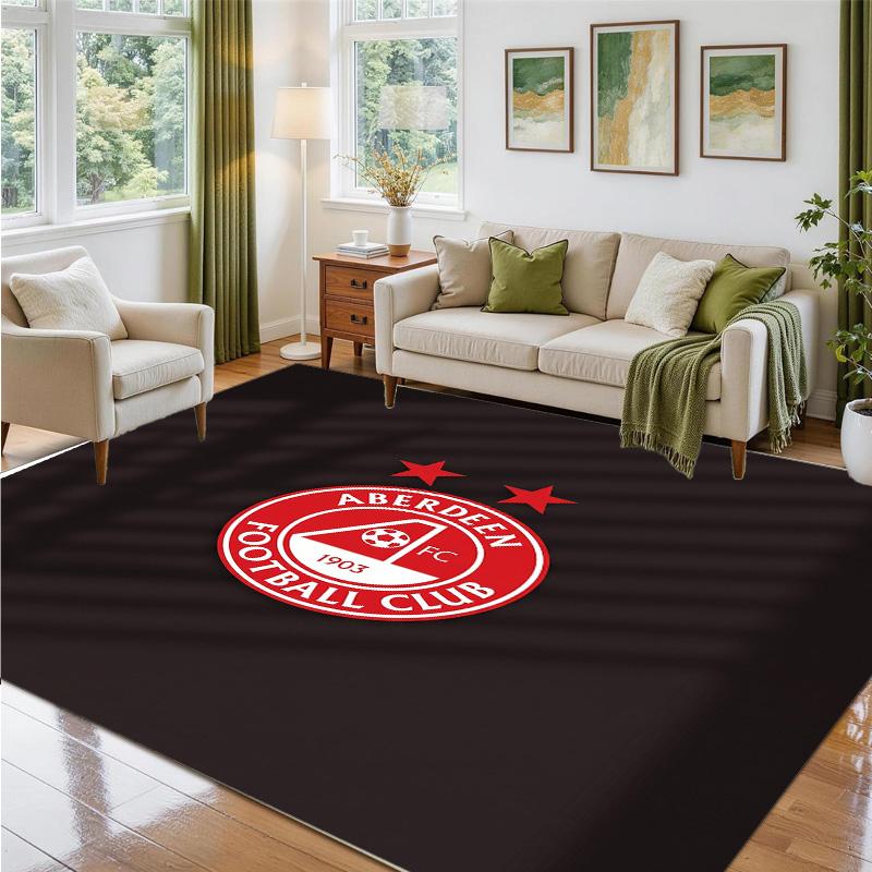 Aberdeen FC Design Crystal Velvet Rug Soft Decorative Mat for Bedroom Entrance