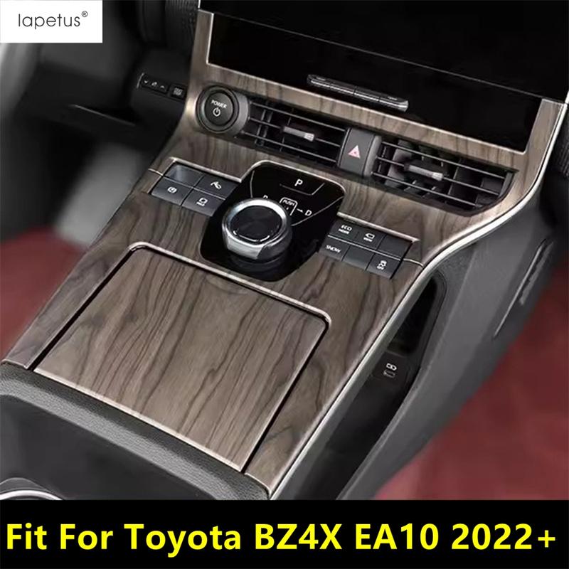 Toyota BZ4X EA10 İçin - 2025 ABS Ahşap Desenli Araç Orta Konsol Vites Kolu Paneli Kapak Trim Çıkartma İç Aksesuarlar