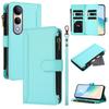 For vivo V50 Lite 4G/vivo V50 Lite 5G Leather Case 9 Card Slots Zipper Wallet Stand Phone Cover with Wrist Strap