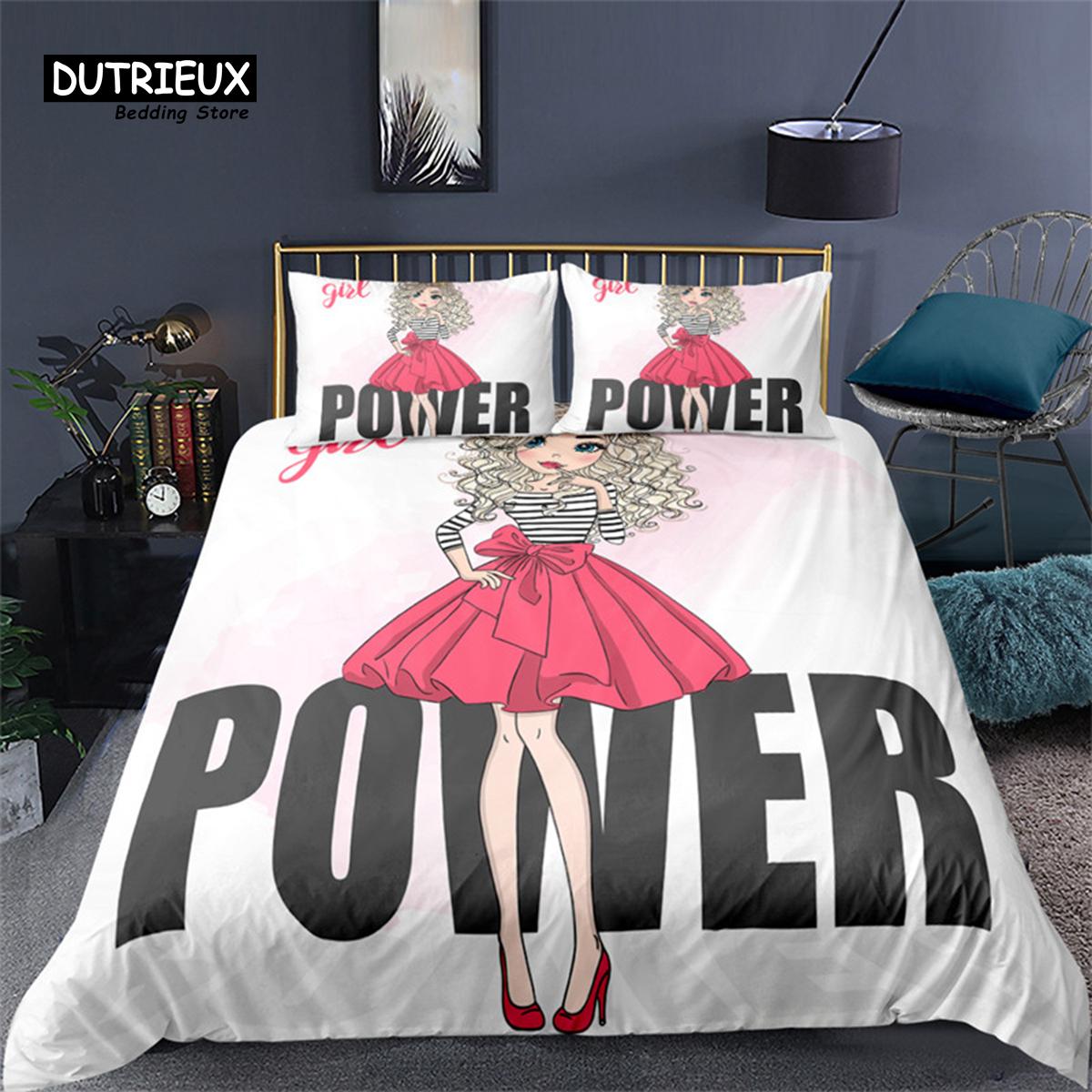 

Комплект постельного белья для девочек-подростков с изображением балетной девочки из микрофибры, современный принт лебедя, кошки, единорога, пододеяльник, декор для спальни EU single(135x200cm)