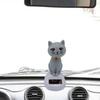 Bobble Head Cat Ornament Solar Powered Dancing Toy Shaking Head Dashboard Doll Solar Swing Doll for Car Interior Decoration