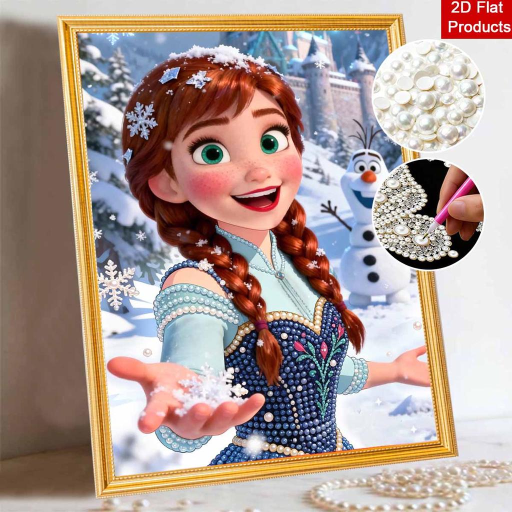 Disney DIY Pearl Painting Frozen Anna Decorative Painting Creative Ornaments Friends Gifts Desktop Furnishings Home Decoration