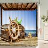 Old Pirate Ship Sea Shower Curtains 3D Printing Bath Curtain With 12 Hooks Bathroom Waterproof Polyester Cloth Bath Screen