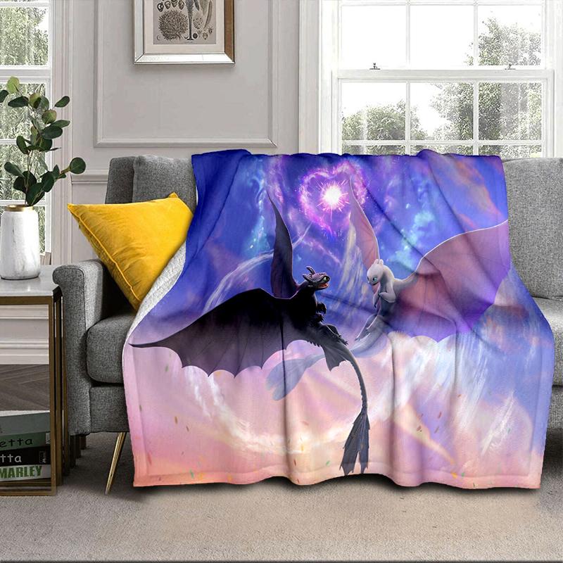 Dragon's Glimmering Fish Blanket Flannel Blanket for bed, sofa, Camping, Hiking, Picnic Essentials, gift for family Fan gifts