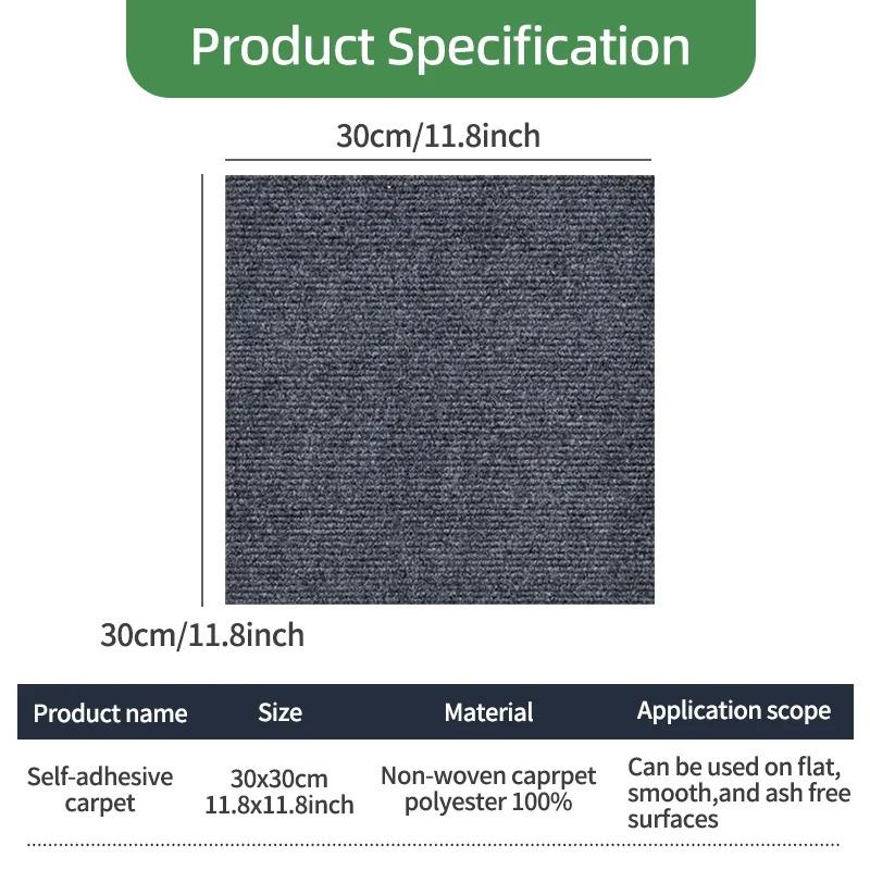 10-30 Stück Quadratischer Patchwork-Teppich Rutschfest und Schmutzabweisend Katzenkriechmatte Klebstofffrei Selbstklebende Bodenmatte Raumteppich