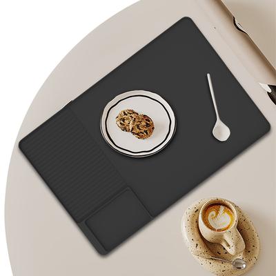 Silicone Coffee Mat Nonslip Coffee Machine Silicone Mat Tray with Raised Edges Drain Pad for Countertop Coffee Bar Accessories