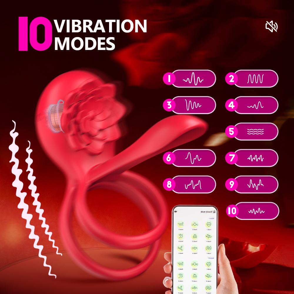 Penisring Vibrator Neun Frequenzen Doppelmotor Zwei-Punkt-Vibration Verzögerte Ejakulation Vergrößerte Erektion Sexspielzeug für Mann Paare