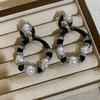 Fashion Exaggerated Black Circle Stylish Unique and Beautiful 2025 Stud Earrings New Arrival Fancy Stylish Earrings Eardrops