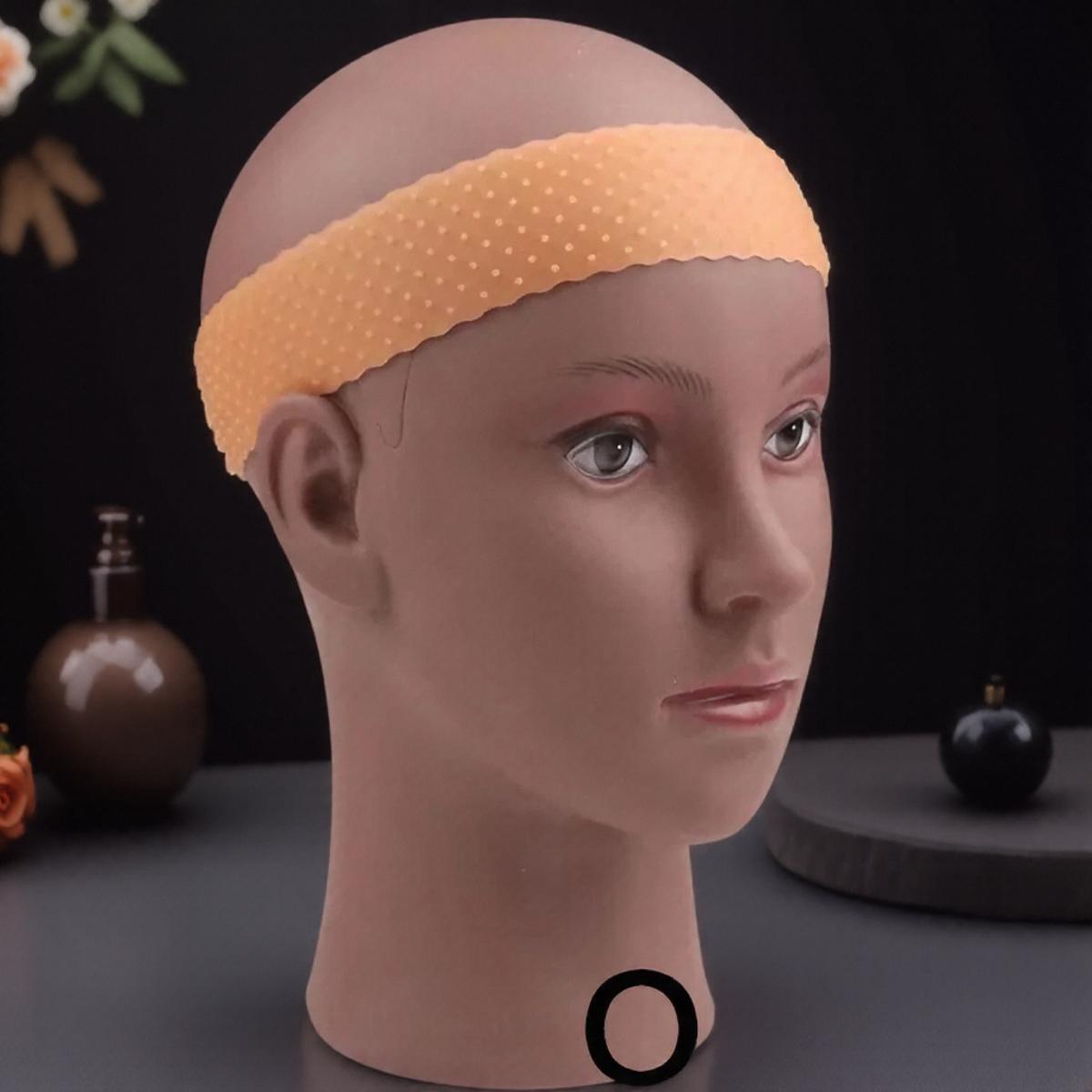 

Adjustable Silicone Wig Band for Lace Frontal Wigs High Elasticity Rubber Hair Wig Band Headband оранжевый