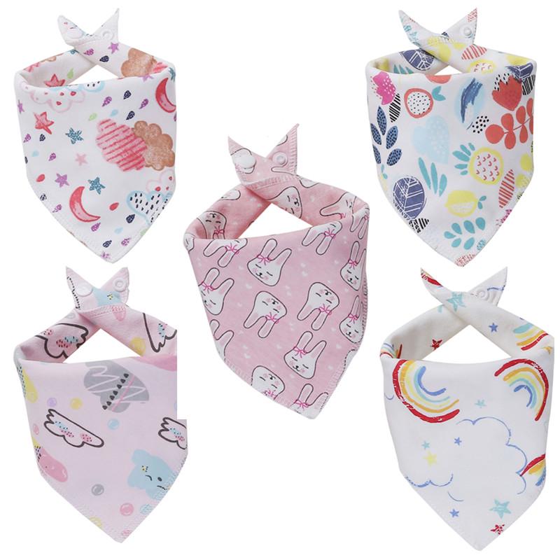 

5Pcs дитячі нагрудники бавовна високоякісні подвійні шари Burp Cloths Милий мультиплікаційний персонаж тварини нагрудники Boy Color Random різнокольоровий