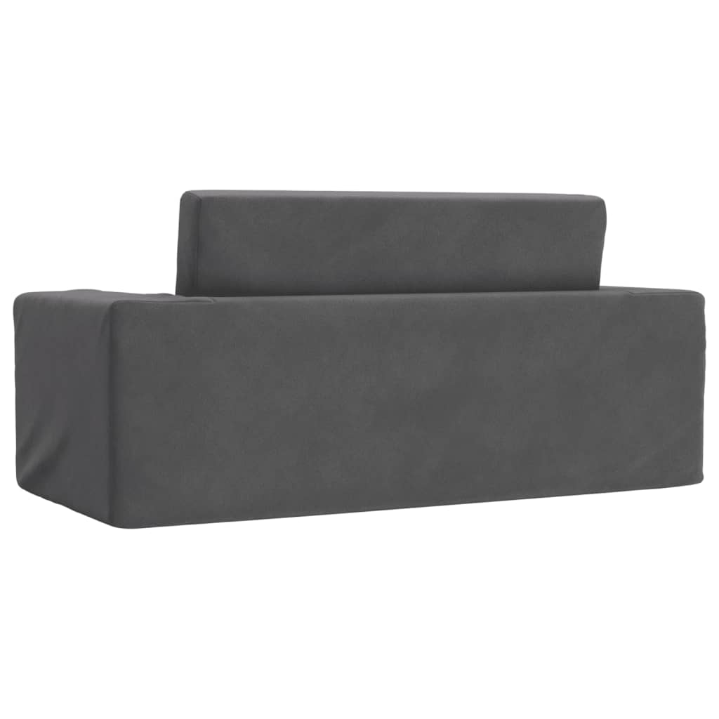 Kids Sleeper Sofa 2 Seater Anthracite Soft Plush