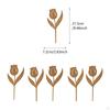 6 Pieces Metal Tulips Flower Stake Iron Garden Decor Lifelike Holiday Lawn Decorative Sign for
