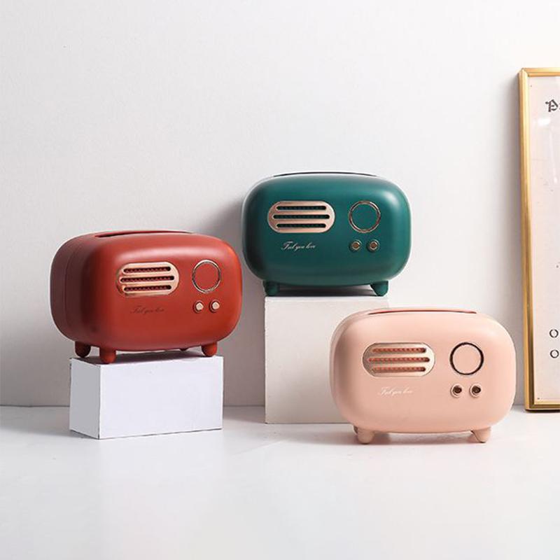 Retro Creative Tissue Box Paper Box Living Room Light Luxury Coffee Table Remote Control Storage Box Cute Napkin Box