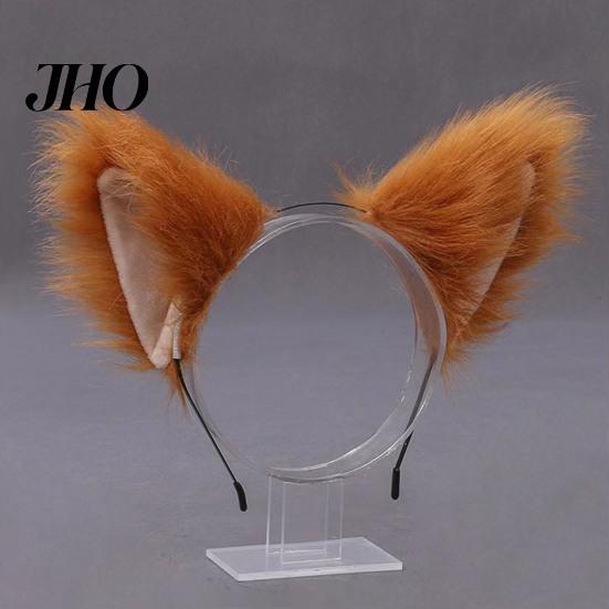 Tiara Ajustável Orelhas de Gato de Pelúcia Cosplay Festa Halloween Feito à Mão Leve Aro de Cabelo Adereço para Fotografia de Ambiente Festivo