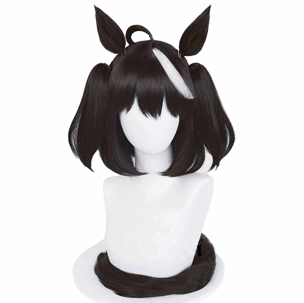 Cosplay Wig for Includes Net and Includes and Tail Heat-Resistant Disguise, Comb, Wig, Ears, (Kitasan Black)