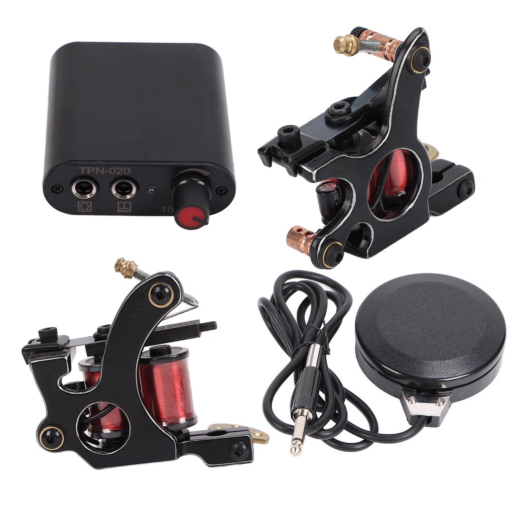 Coil Tattoo Machine Kit Foot Pedal Power Supply Repair Cream Novice Tattoo Practice Tool Set