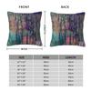 Purple And Teal Abstract Square Pillowcase Polyester Linen Velvet Pattern Zip Decorative Pillow Case Home Cushion Cover