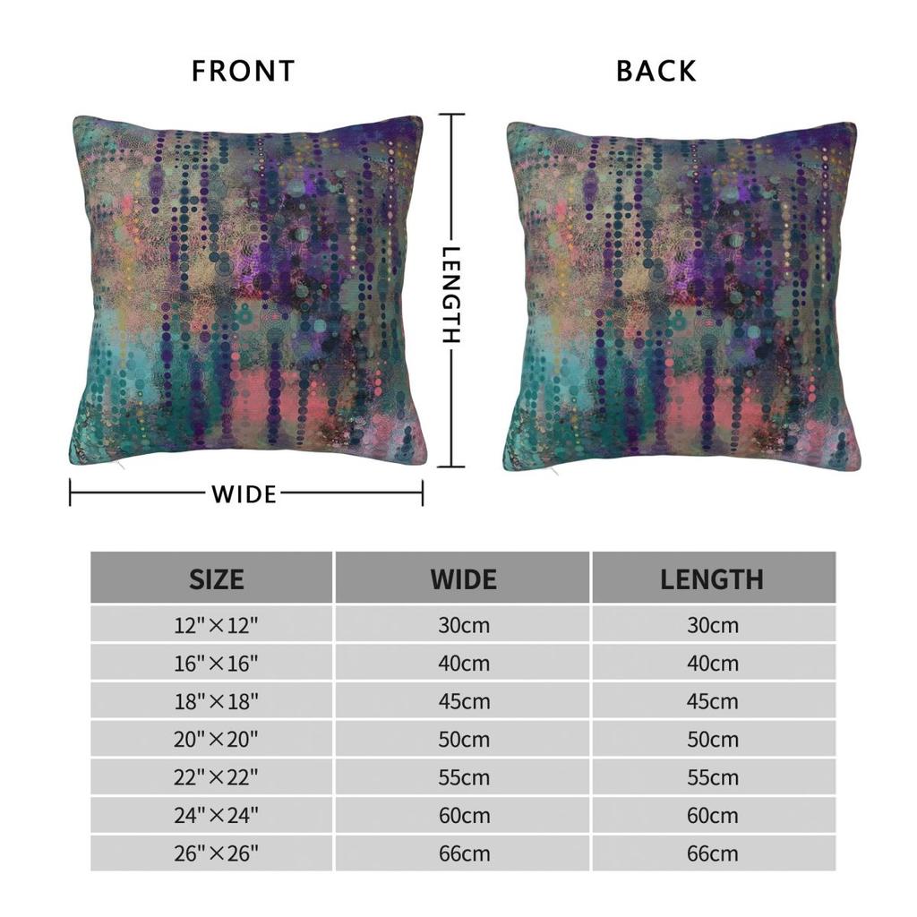 Purple And Teal Abstract Square Pillowcase Polyester Linen Velvet Pattern Zip Decorative Pillow Case Home Cushion Cover