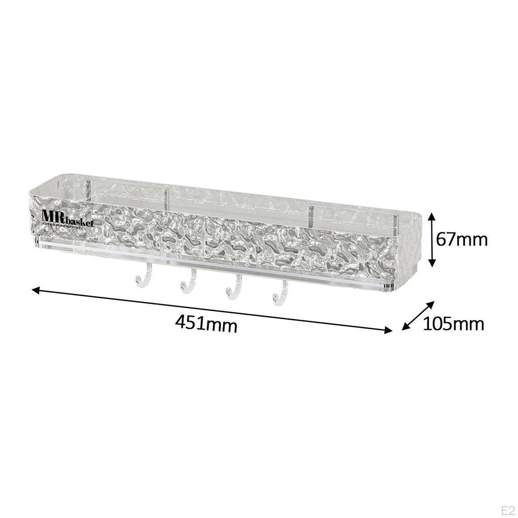 Bathroom Shelf Organizer, Wall Mounted Decorative Storage Rack Shower for