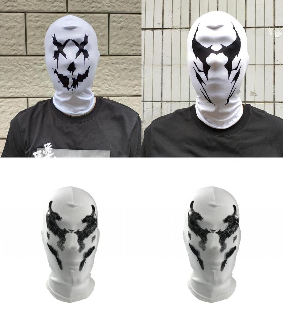 2020 Watchmen Rorschach Maske Cosplay Kapuzierte Gesichtsbedeckung für alle Jahreszeiten und Geschlechter