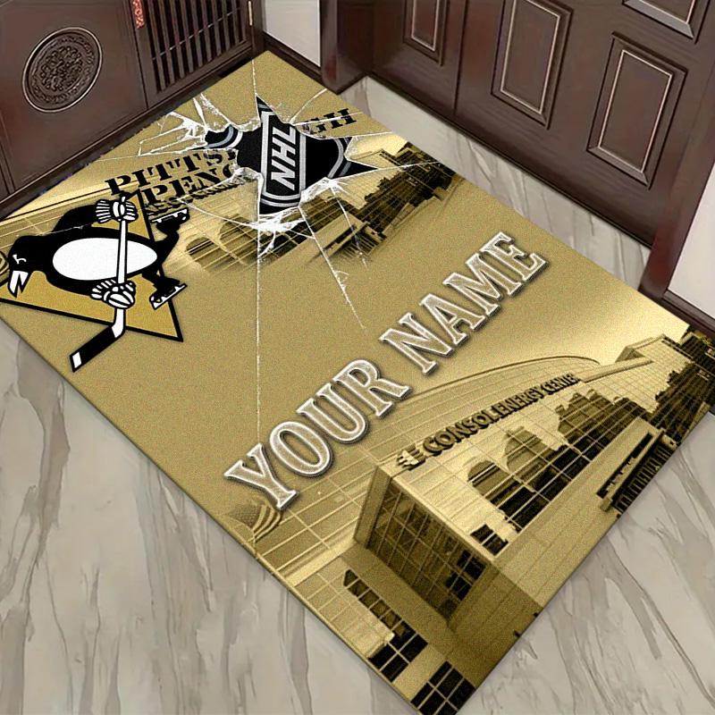 Name Custom Pittsburgh Penguins Carpet Rug for Living Room Bedroom Home Sofa Decoration,Kids play Non-slip Floor Mat