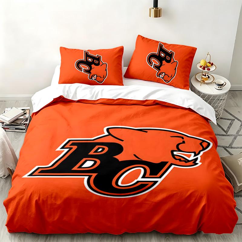 BC Lions Football team 3pc set Perfect for bedroom use Comfortable bedding set includes a duvet cover and two pillowcases Ideal birthday or Christmas