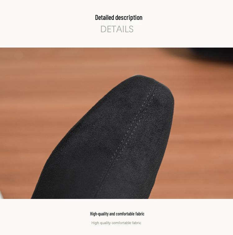 Grape Mom's Korean Retro Square Toe Suede Chunky Heel Martin Boots for Women - Height-Enhancing, Versatile Autumn/Winter Short Boots