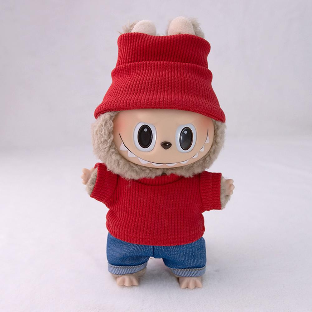 For 17cm Labubu Doll Fashion T-shirt Doll Clothes Color Match Dolls Accessories Cute Decoration Little Clothes