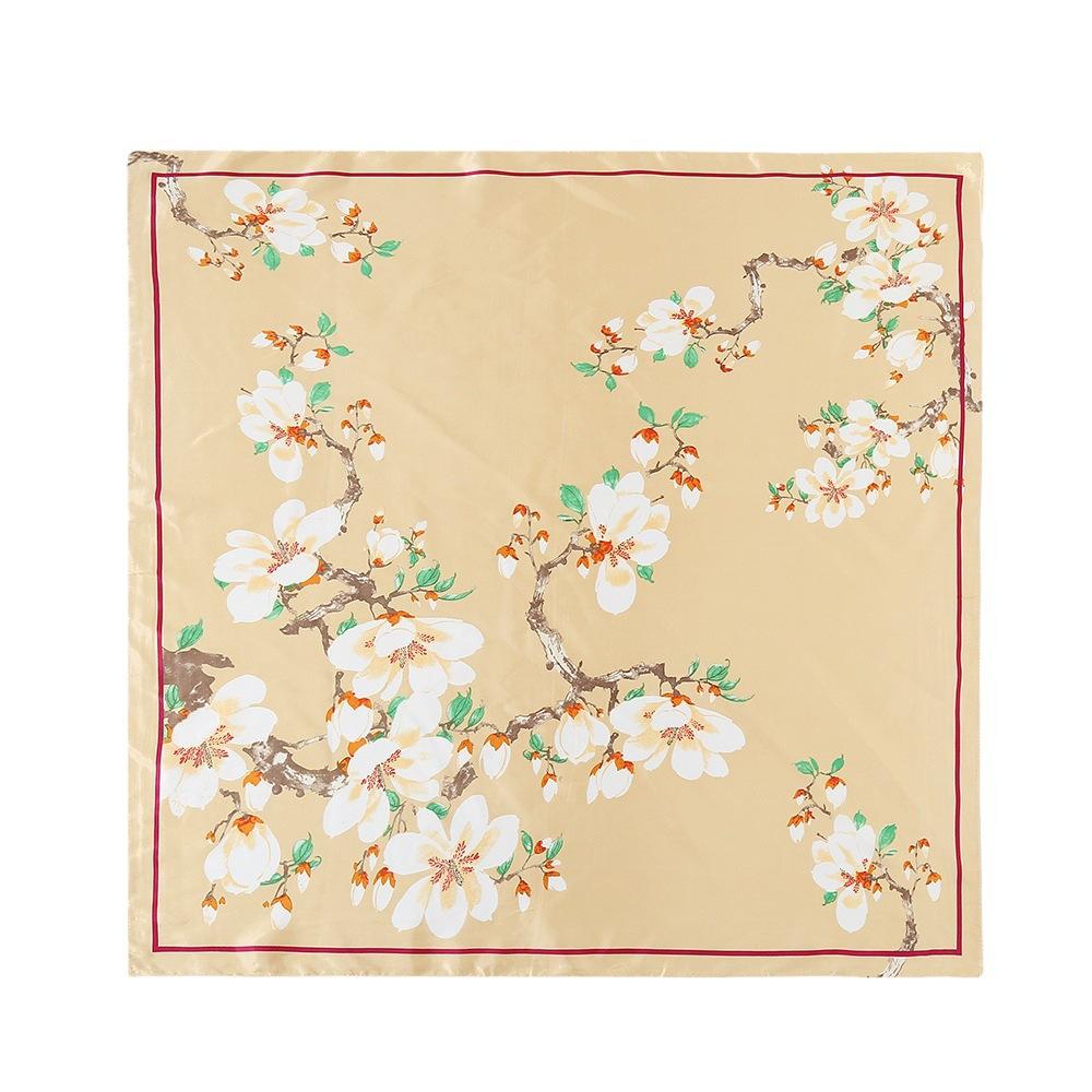 Satin Square Scarf Imitation Silk Luxury Bandana Scarf Cashew Printed Headscarves Head Covering Neckerchief 90*90Cm