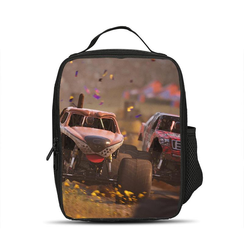 Monster Jam Ice Bag Large Capacity Practical Cartoon Print Best Companion for Male and Female Students School and Office Workers