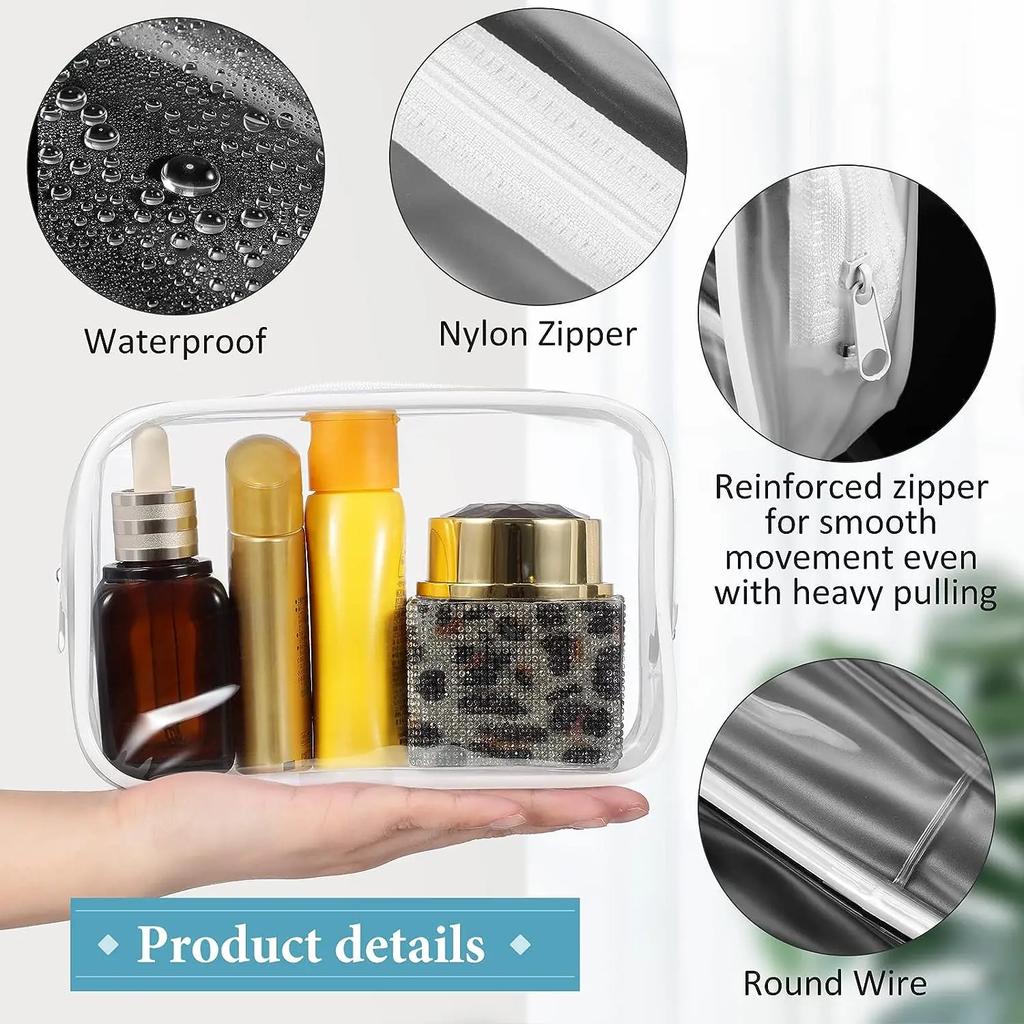 1/12 Stück Transparente PVC Aufbewahrung Reise Organizer Klare Kosmetiktasche Kosmetiktasche für Kosmetiker Beauty-Koffer Kulturtasche Waschbeutel