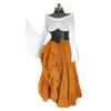 Renaissance mittelalterliches Kleid, schulterfreies ausgestelltes Ärmelkostüm mit Taillengürtel, Damen Retro Gothic langes Kleid, Halloween Rollenspielparty