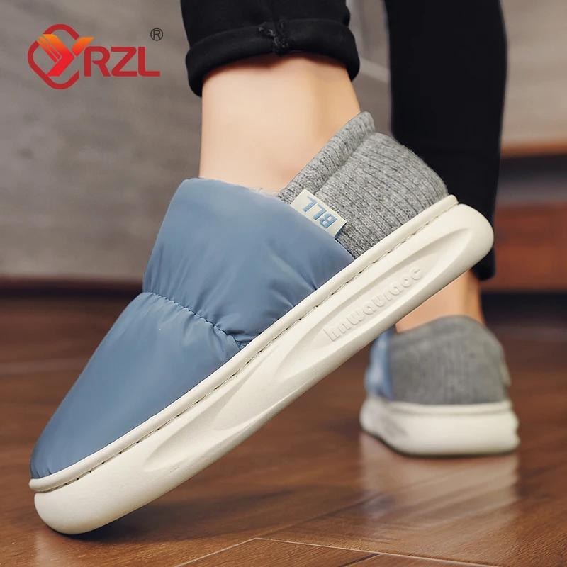YRZL Winter Women Shoes Casual House Shoe for Men 2024 Outdoor Warm Flats Shoes for Men Indoor Plush Slippers Female Warm Shoes