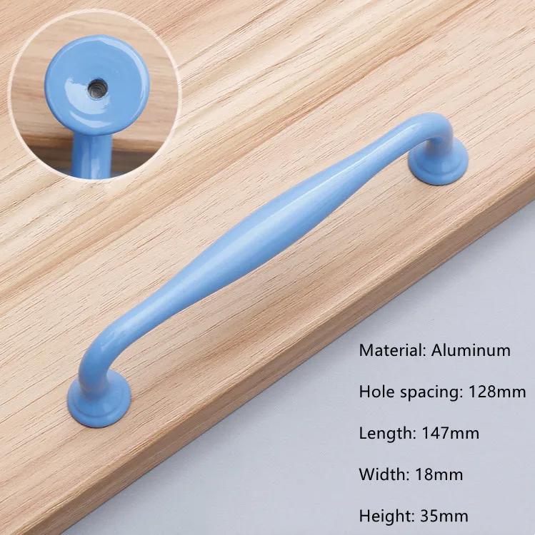 Modern Simple Aluminum Colorful Furniture Handles Children's Room Cabinet Door Handles Drawers Wardrobe Knobs Home Decoration