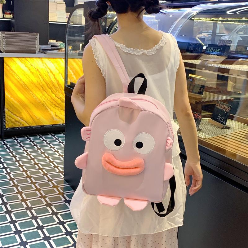 Schoolbag1011 spring new big mouth fish backpack cute Japanese cartoon ugly cute funny schoolbag large capacity backpack female