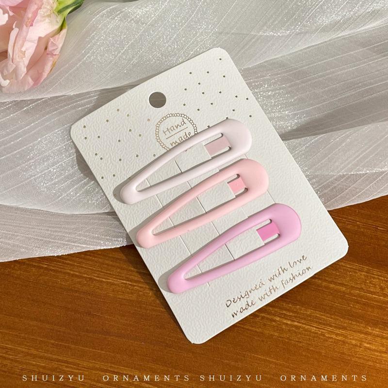 Pink Dopamine Hair Clip: Y2K Seamless Round Hairpin - Cute Small Side Clip for Women’s Bangs