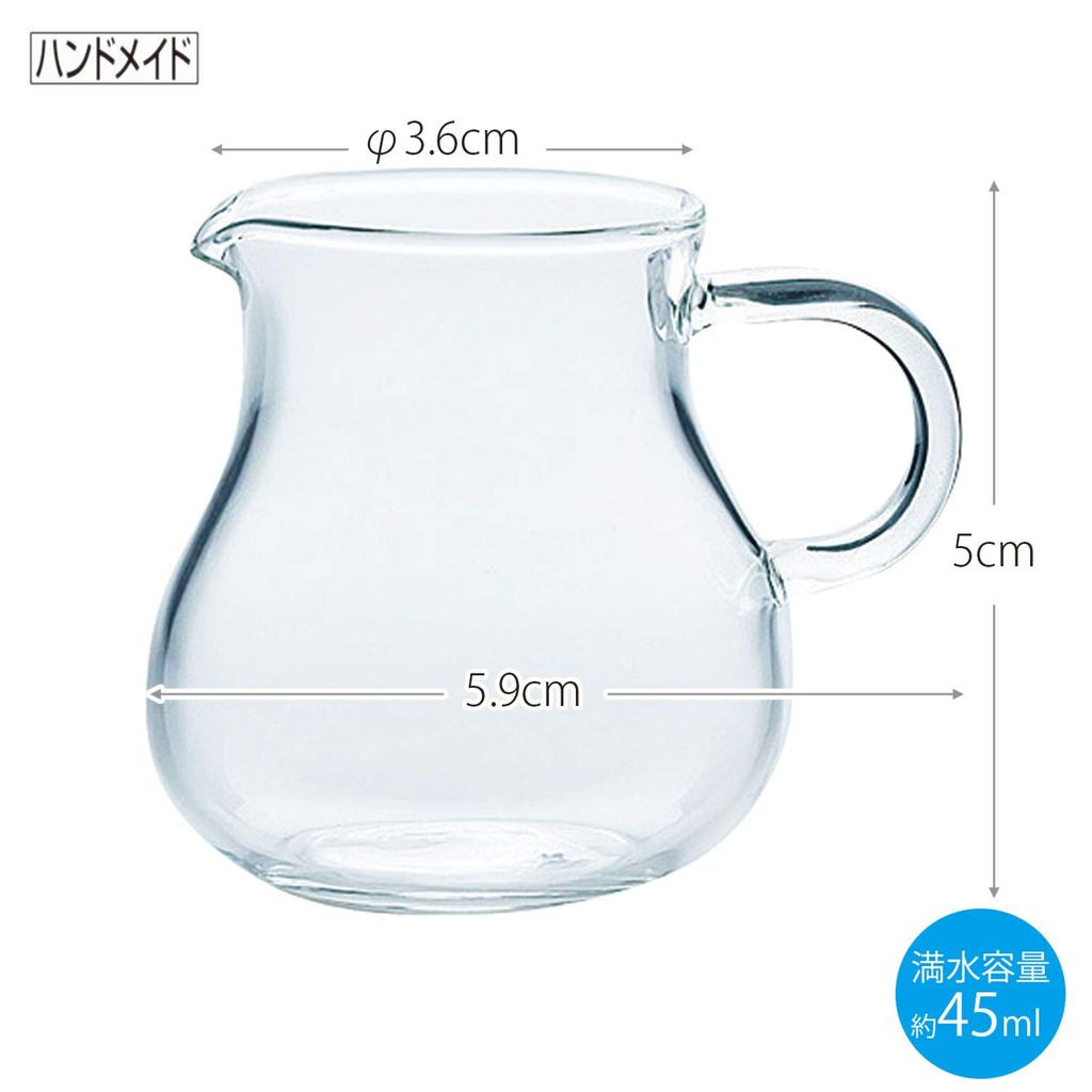 Toyo Sasaki Glass Syrup Pitcher with Handle, Approx. 45ml, TS44027, Set of 6