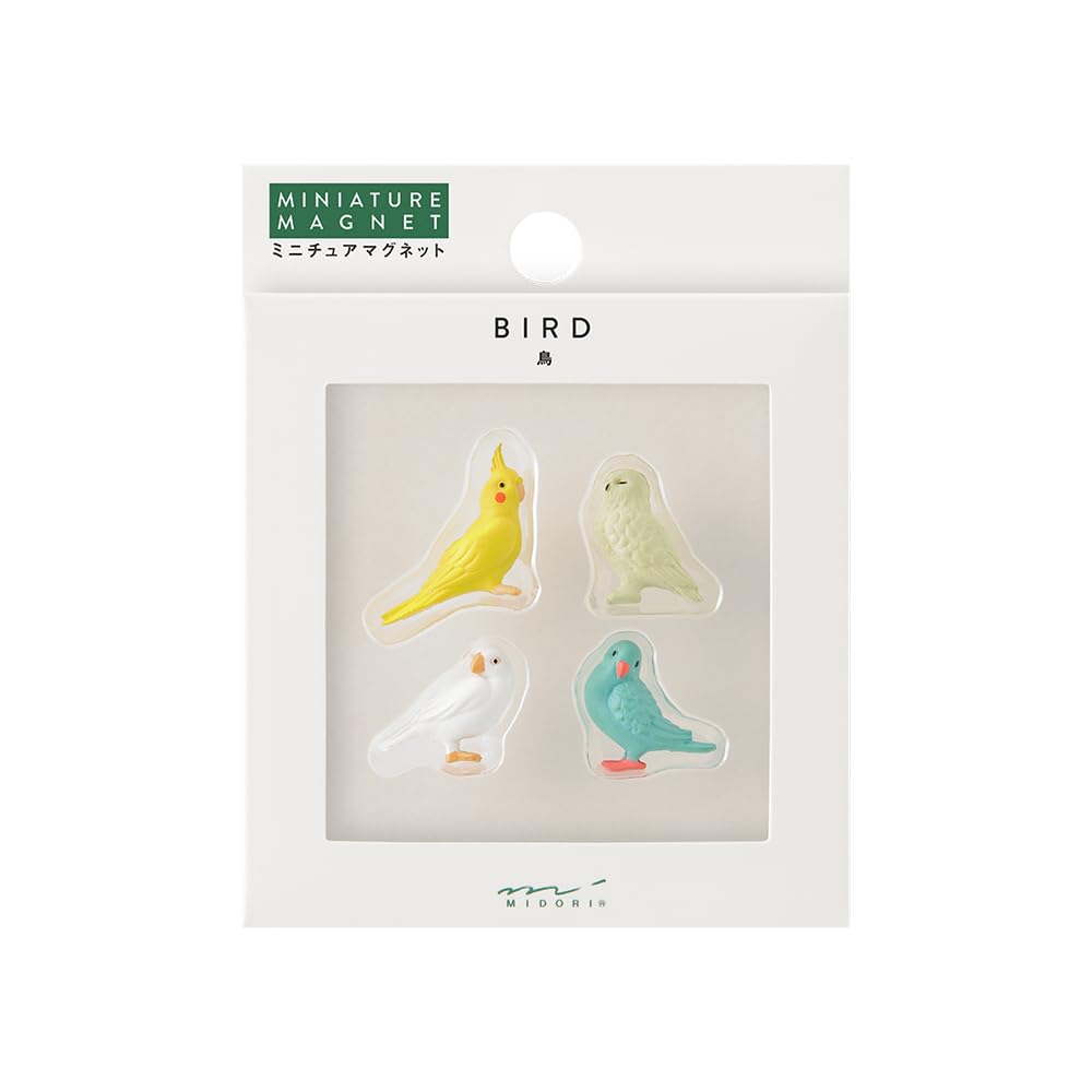 Midori Mini Magnets Bird Pattern 43423006 (4 pieces) - -