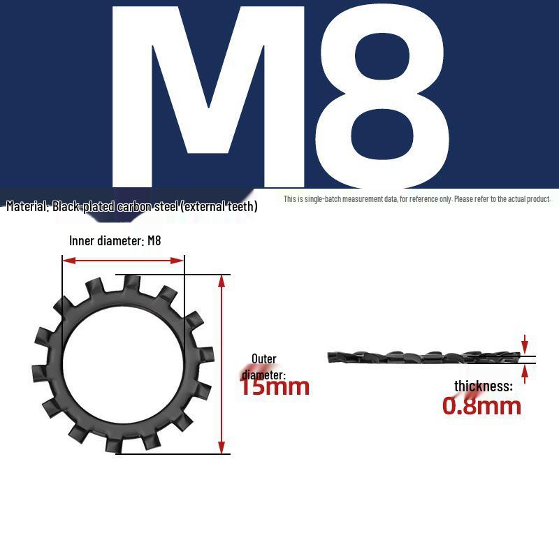 Carbon Steel Zinc-Plated Lock Washer with Inner and Outer Teeth