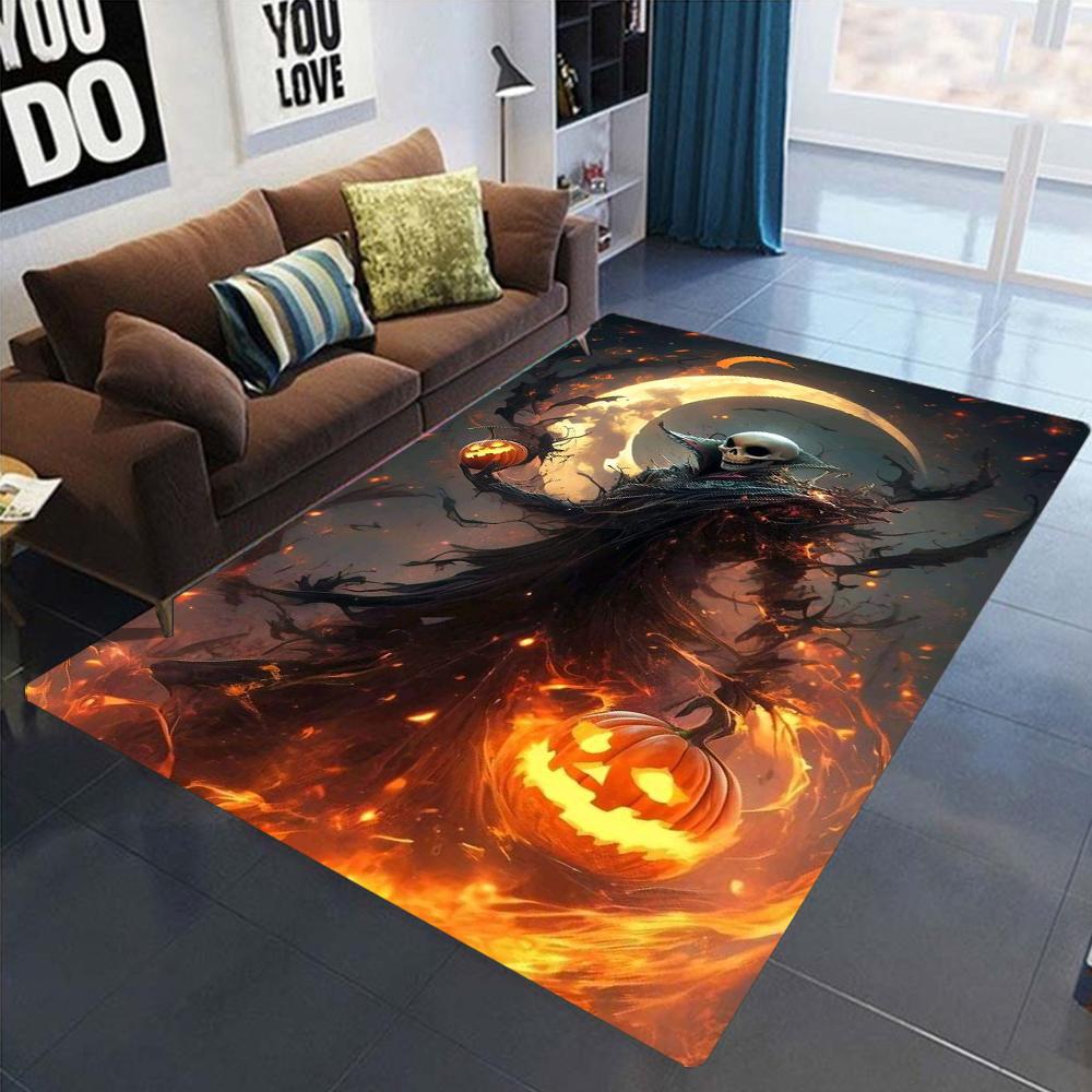 

Halloween Carpet Mat Rug Horror Witch Scarecrow Pumpkin Lantern House Bat Print Dark Art Home Decoration Living Room Floor Decor 40x60cm