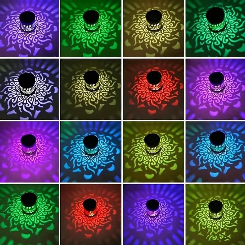 Solar Mandala Projector Wall Lights, Waterproof Metal Fence Light, Outdoor Decor for Garden, Patio, Backyard, Courtyard