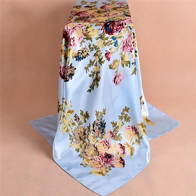 

Большой квадратный шарф Шелковый шарф Размер пиона Цветочный женский шелковый шарф