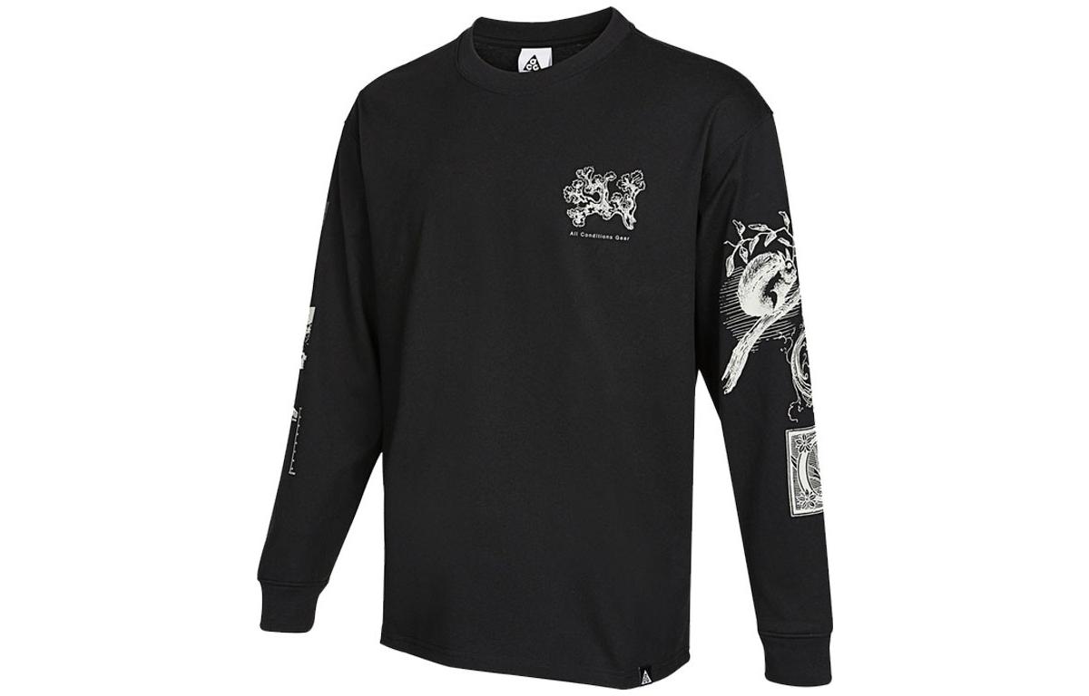 Nike ACG T Shirts Men s Black Crew Neck Moderate Straight Fit DJ5803-010 M