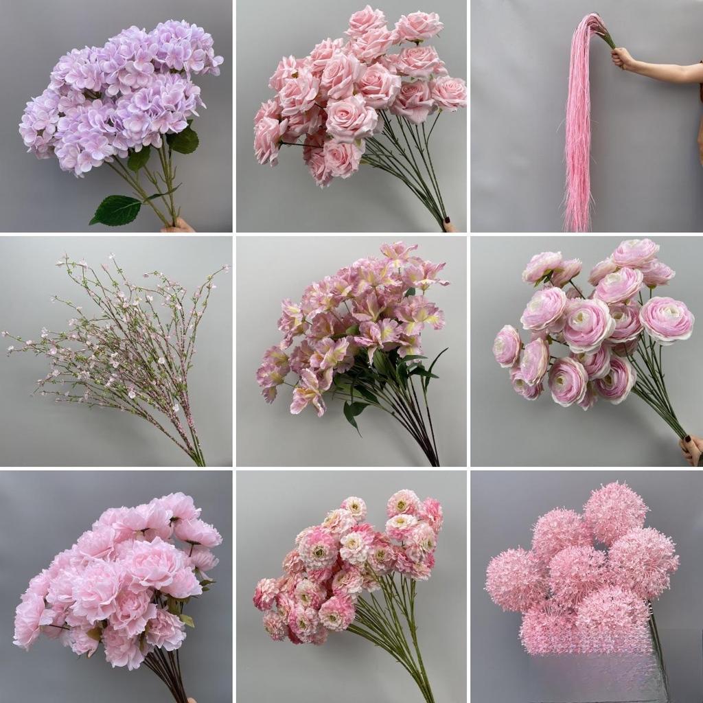 Wedding Pink Series Peony and Rose Artificial Flowers for Decorations